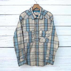 Dagon Men's Western Madres Blue Performance UPF 30+  Fishing Shirt, XL